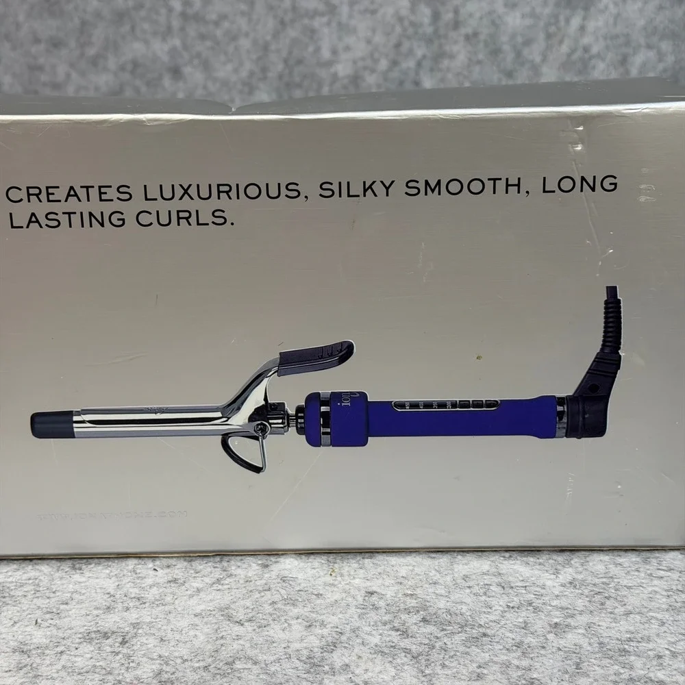 Ion Titanium Pro Curling Iron 3/4 Inch Barrel Blue Silver 450F Dual Voltage NEW